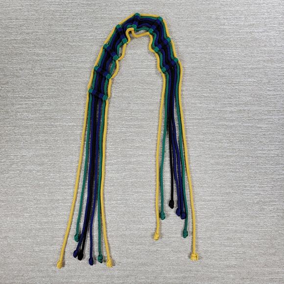 VTG Yves Saint Laurent Trimmings Woven Rope Belt Womens Statement Fringe Boho main image 14